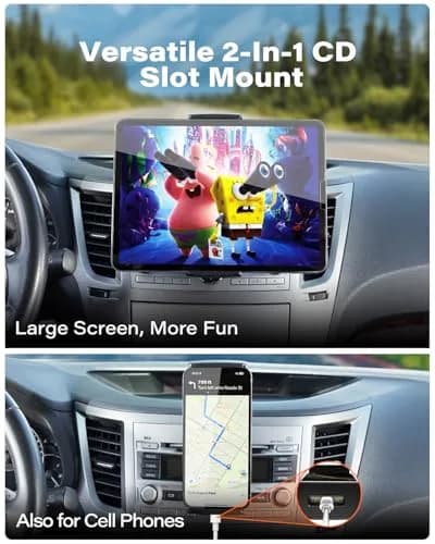 APPS2Car Sturdy CD Slot Tablet Mount | Universal 4.7-11" Holder for iPad Pro Mini iPhone Galaxy Z Fold, 208mm Arm thumbnail 5