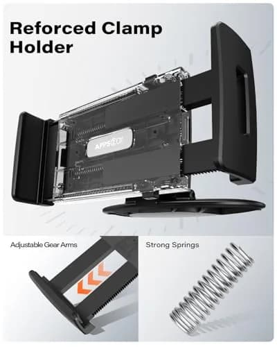 APPS2Car Sturdy CD Slot Tablet Mount | Universal 4.7-11" Holder for iPad Pro Mini iPhone Galaxy Z Fold, 208mm Arm thumbnail 6