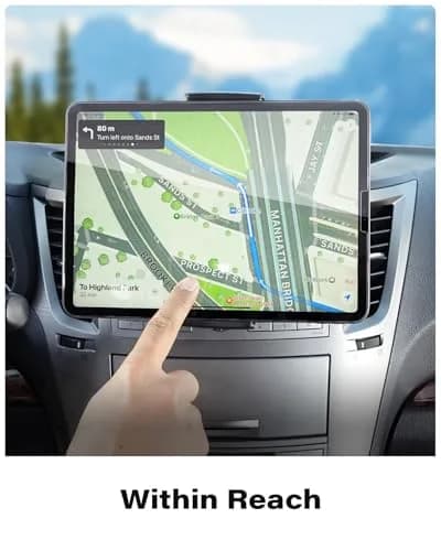 APPS2Car Sturdy CD Slot Tablet Mount | Universal 4.7-11" Holder for iPad Pro Mini iPhone Galaxy Z Fold, 208mm Arm thumbnail 3