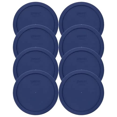 Pyrex 7402-PC Blue Food Storage Lid 6/7-Cup (8-Pack) | BPA-Free Plastic Containers for Kitchen Storage thumbnail 1
