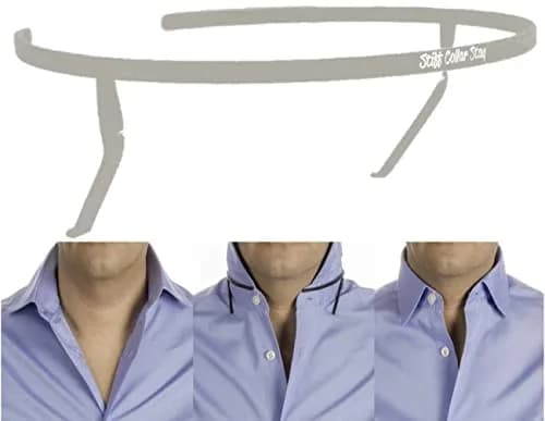 Stiff Collar Stay Collar Support System 17.5" | Premium Metal Collar Stays for Perfect Shirt Fit thumbnail 1