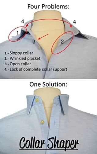 Stiff Collar Stay Adjustable Metal Shirt Collar Support Size 18 Off-White | Keeps Collar Flawless thumbnail 2