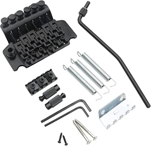Swhmc Black Tremolo Bridge for Strat - Double Locking Floyd Rose Type | Improve Tuning Stability thumbnail 1