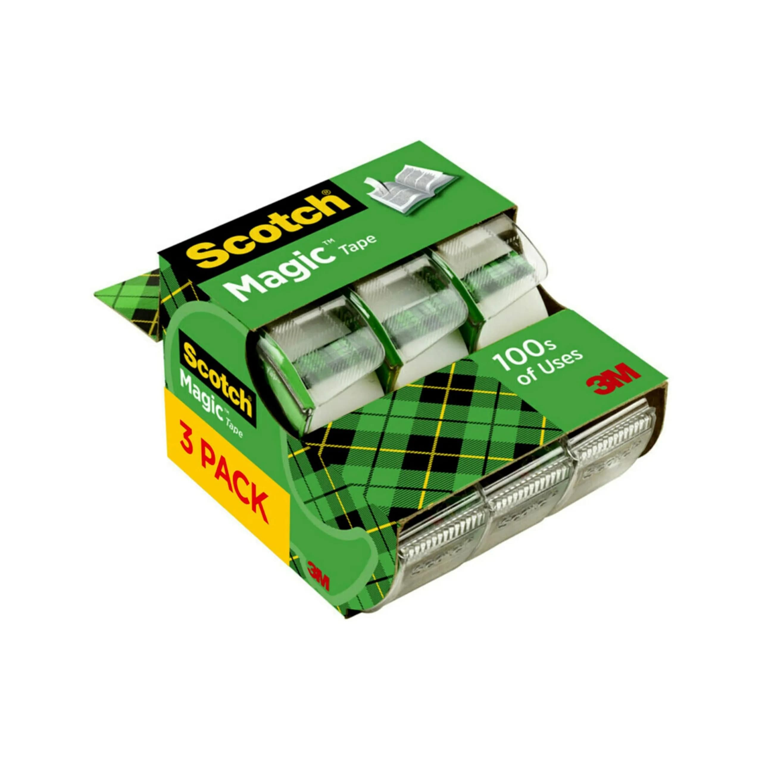 Scotch Magic Tape 3/4 Inch x 300 Inches Rolls (3 Pack) | Invisible & Permanent Paper Mending - main product image
