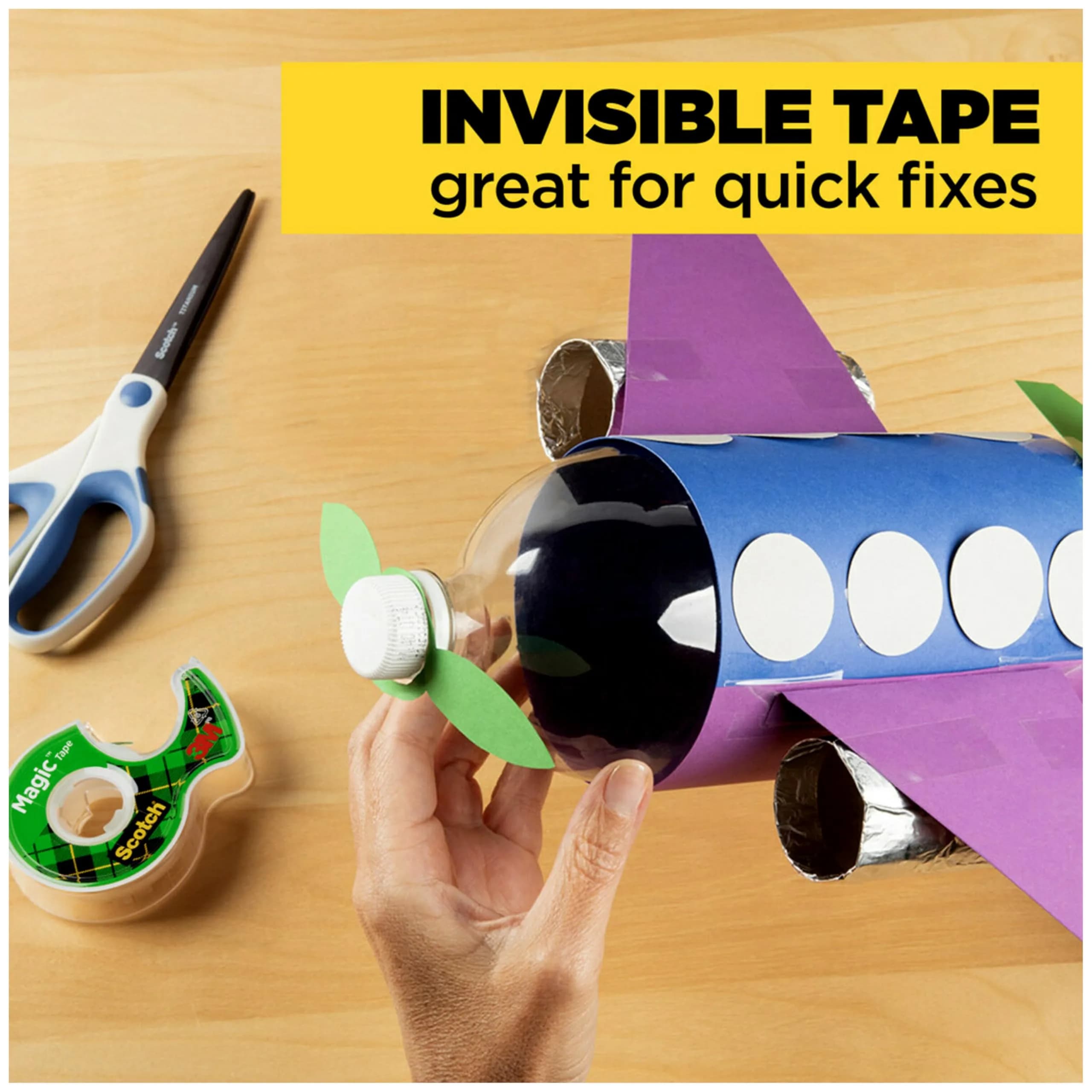 Scotch Magic Tape 3/4 Inch x 300 Inches Rolls (3 Pack) | Invisible & Permanent Paper Mending - view 8