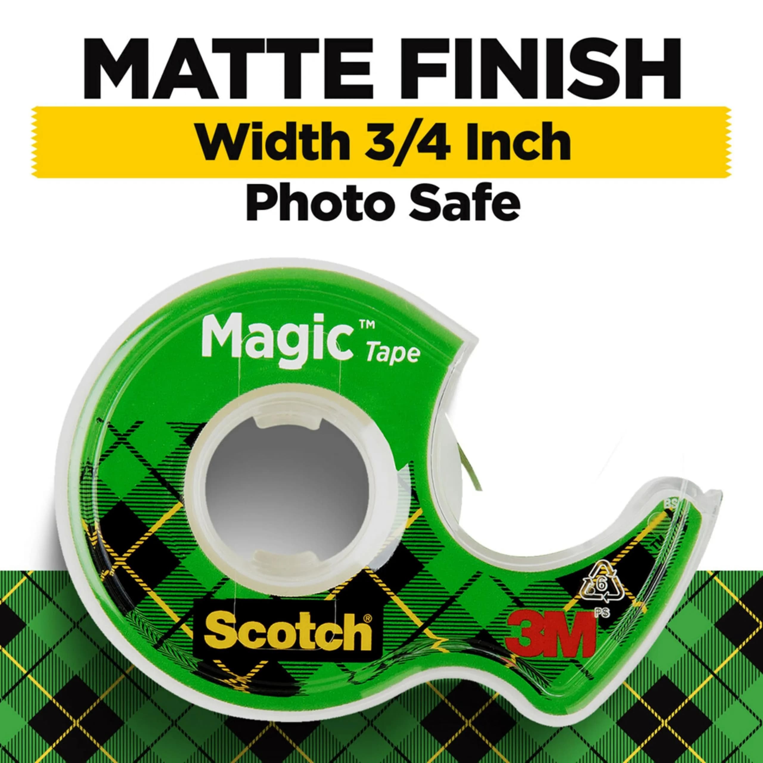 Scotch Magic Tape 3/4 Inch x 300 Inches Rolls (3 Pack) | Invisible & Permanent Paper Mending - view 2