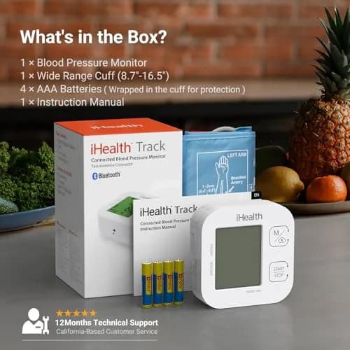 iHealth Track Smart Upper Arm Blood Pressure Monitor with Wide-Range Cuff (22-42cm) | FDA Cleared & Bluetooth Sync thumbnail 6