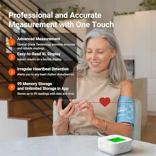 iHealth Track Smart Upper Arm Blood Pressure Monitor with Wide-Range Cuff (22-42cm) | FDA Cleared & Bluetooth Sync thumbnail 2