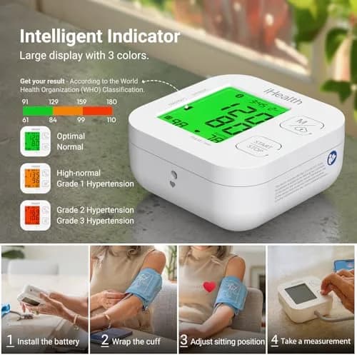 iHealth Track Smart Upper Arm Blood Pressure Monitor with Wide-Range Cuff (22-42cm) | FDA Cleared & Bluetooth Sync thumbnail 3