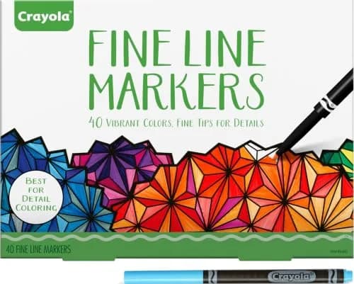 Crayola Fine Line Markers for Adults 40ct | Vibrant, Precise Coloring Set for Art & Relaxation thumbnail 1