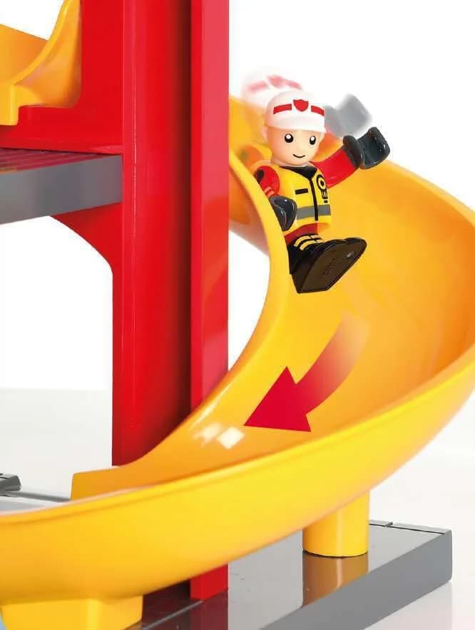 BRIO World Central Fire Station Toy Set with Fire Truck | 12 Pieces, Light & Sound Features, Wood Construction thumbnail 6