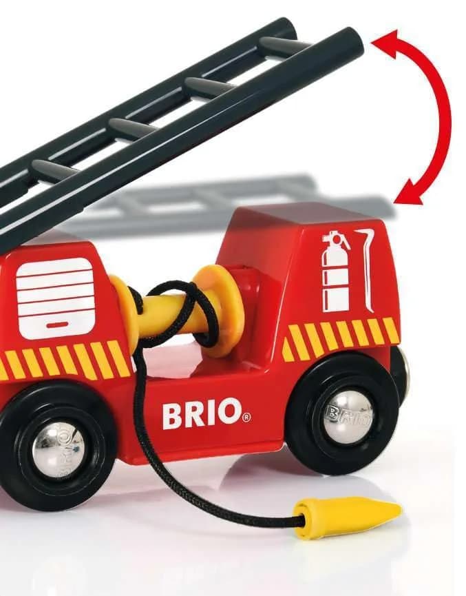 BRIO World Central Fire Station Toy Set with Fire Truck | 12 Pieces, Light & Sound Features, Wood Construction thumbnail 7