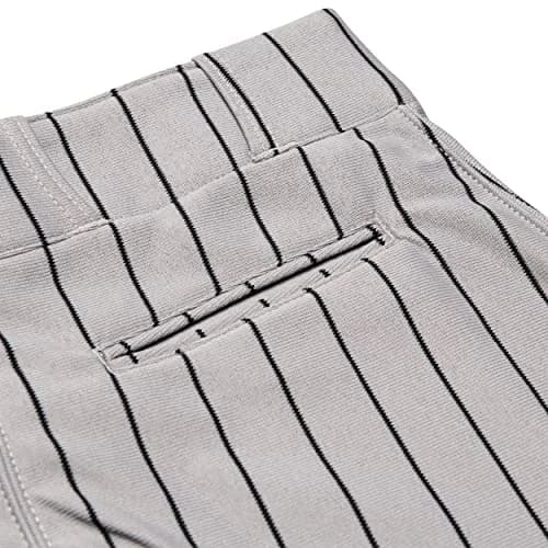 CHAMPRO boys Triple Crown Pinstripe Polyester Baseball Pant, Grey, Black Pin, Medium US | Traditional ankle-length fit with abrasion-resistant fabric thumbnail 5