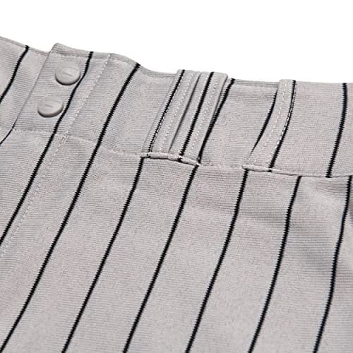 CHAMPRO boys Triple Crown Pinstripe Polyester Baseball Pant, Grey, Black Pin, Medium US | Traditional ankle-length fit with abrasion-resistant fabric thumbnail 3