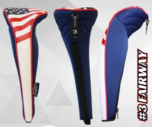 Majek USA Patriot Golf Zipper Head Covers Driver 1 3 5 | Patriotic Neoprene Golf Club Covers (up to 460cc) thumbnail 5
