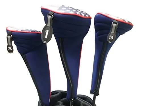 Majek USA Patriot Golf Zipper Head Covers Driver 1 3 5 | Patriotic Neoprene Golf Club Covers (up to 460cc) thumbnail 7