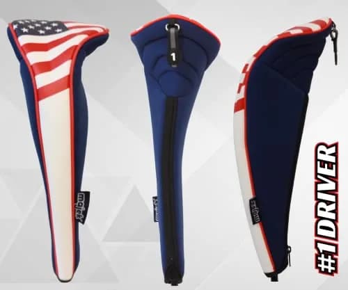 Majek USA Patriot Golf Zipper Head Covers Driver #1 Neoprene | Thick, Stretchy & Impact-Resistant thumbnail 4