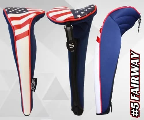 Majek USA Patriot Golf Zipper Head Covers 5 Fairway Woods Neoprene Patriotic Fit thumbnail 4