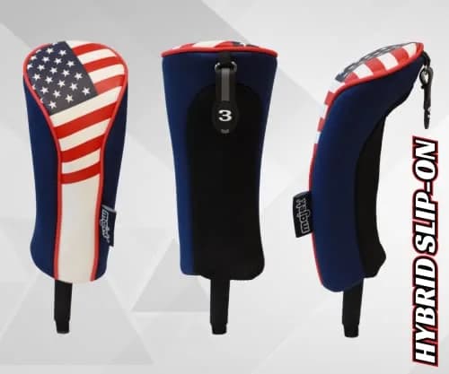 Majek USA Patriot Golf Zipper Head Covers 1 3 5 H Driver Hybrid Fairway | Patriotic Neoprene Golf Club Covers thumbnail 8