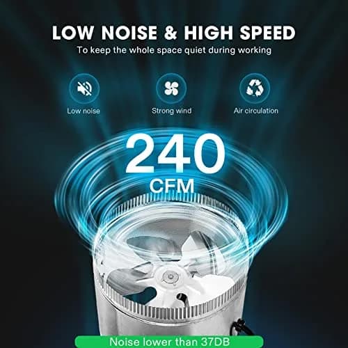 VIVOSUN 6 Inch Inline Duct Fan with Speed Regulator, 240 CFM | 15.2cm (6") Duct Diameter thumbnail 4