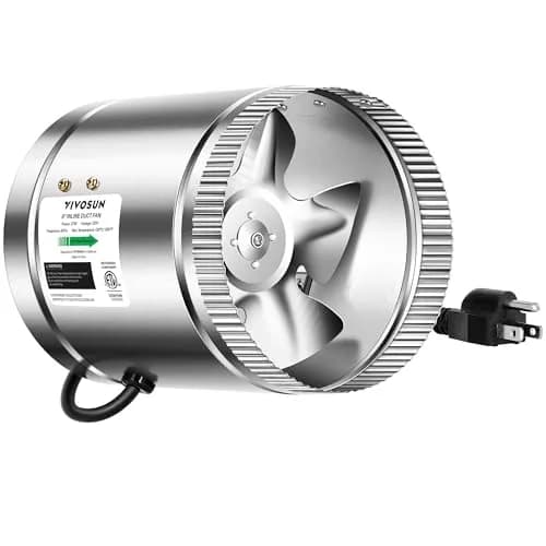 VIVOSUN 6 Inch Inline Duct Fan with Speed Regulator, 240 CFM | 15.2cm (6") Duct Diameter thumbnail 1