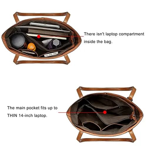 S-ZONE Vintage Genuine Leather Tote Shoulder Bag Large Capacity | Elegant & Durable thumbnail 5