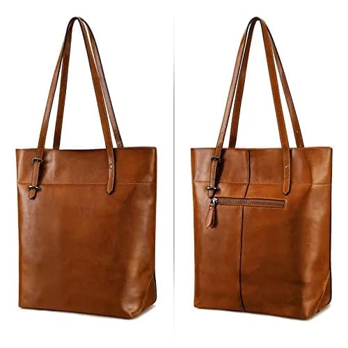 S-ZONE Vintage Genuine Leather Tote Shoulder Bag Large Capacity | Elegant & Durable thumbnail 6