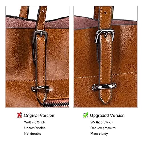 S-ZONE Vintage Genuine Leather Tote Shoulder Bag Large Capacity | Elegant & Durable thumbnail 3