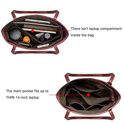S-ZONE Vintage Genuine Leather Tote Shoulder Bag Large Capacity | Elegant & Durable thumbnail 5