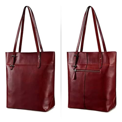 S-ZONE Vintage Genuine Leather Tote Shoulder Bag Large Capacity | Elegant & Durable thumbnail 6