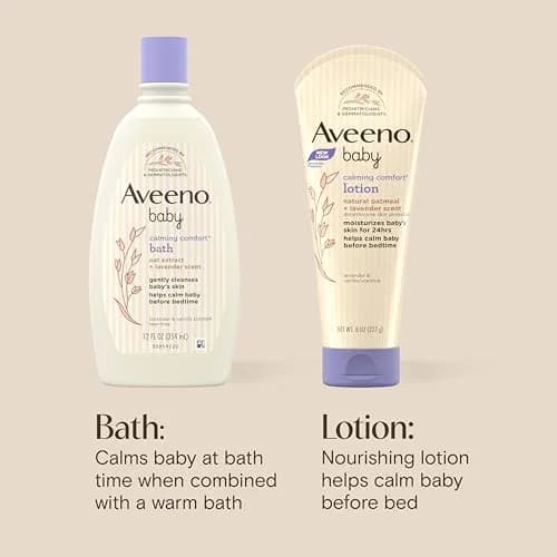 Aveeno Baby Calming Comfort Bath & Lotion Set, 2 Items | Soothing Lavender & Vanilla for Sensitive, Dry Skin thumbnail 5