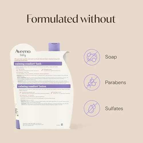 Aveeno Baby Calming Comfort Bath & Lotion Set, 2 Items | Soothing Lavender & Vanilla for Sensitive, Dry Skin thumbnail 9