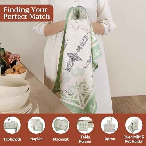 Maison d' Hermine Kitchen Towels Set of 2 | 100% Cotton, 27.50" x 20" | European Design thumbnail 4