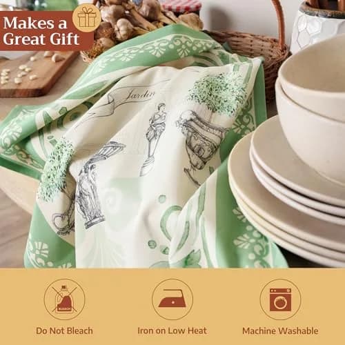 Maison d' Hermine Kitchen Towels Set of 2 | 100% Cotton, 27.50" x 20" | European Design thumbnail 5