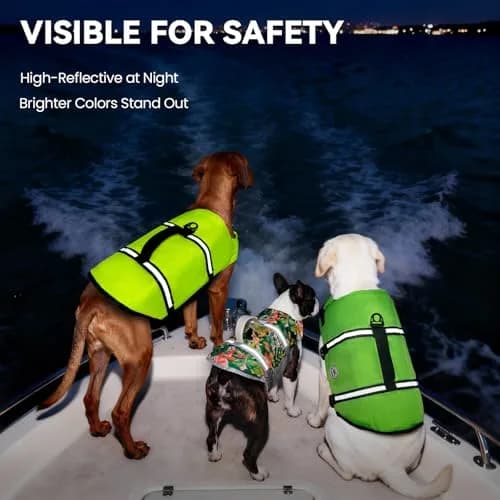 VIVAGLORY Dog Life Vest Rip Stop M Bright Yellow | Buoyant & Reflective for Water Safety thumbnail 4