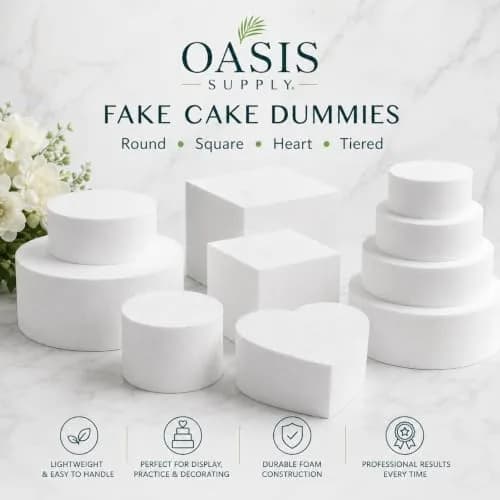 Oasis Supply Heart-Shaped Cake Dummy 18" | Practice & Display Cake Prop thumbnail 6