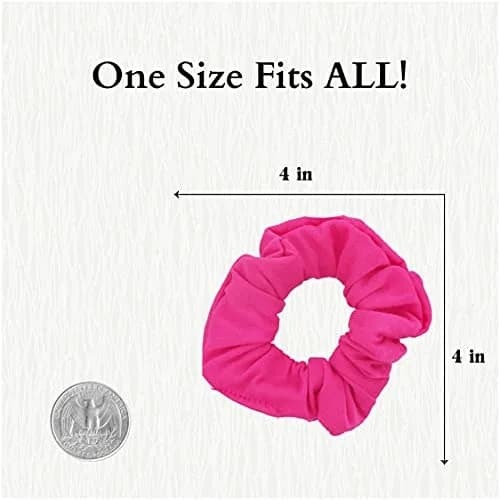 Motique Accessories Solid Scrunchies for Women, Set of 2, Hot Pink | No-Crease, Gentle Hold for All Hair Types thumbnail 5