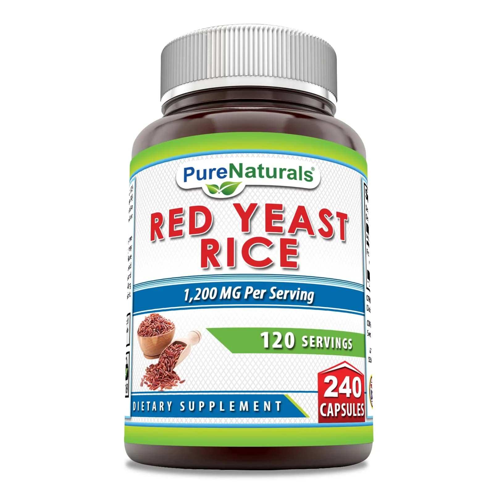 Pure Naturals Red Yeast Rice 1200 Mg | Supports Cardiovascular & Circulation | Made in USA — Capsule
