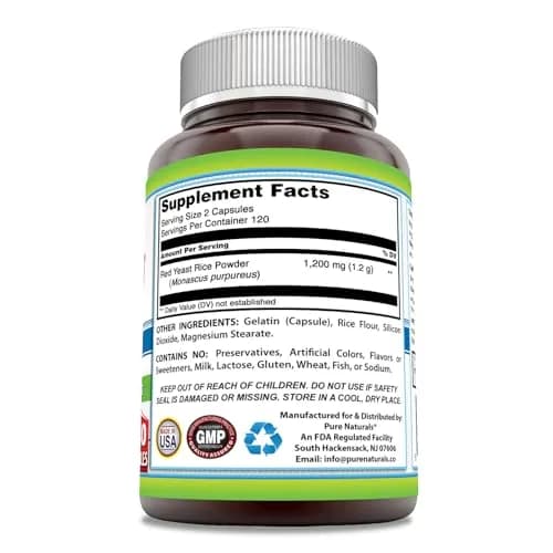 Pure Naturals Red Yeast Rice 1200 Mg | Supports Cardiovascular & Circulation | Made in USA thumbnail 2