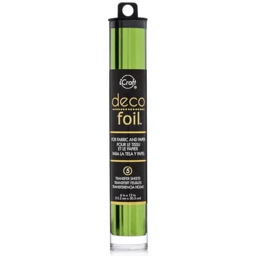 iCraft Deco Foil Transfer Sheets 6" x 12" (15.2 cm x 30.5 cm) Spring Green | 5 Sheets for Paper, Fabric, Wood — Spring Green