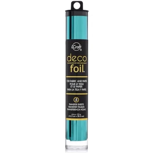 iCraft Deco Foil Transfer Sheets Aqua 15.2cm x 30.5cm (6" x 12") | 5 Sheets for Crafts thumbnail 1