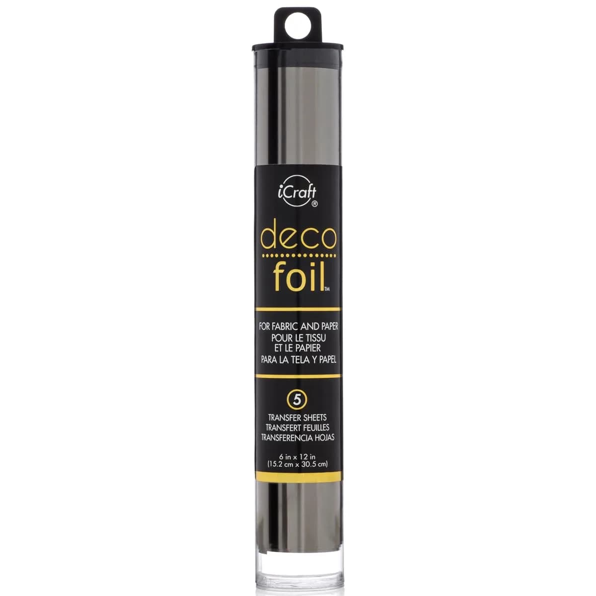 iCraft Deco Foil Transfer Sheets Pewter 6" x 12" | 5 Sheets, Acid-Free, Washable - main product image