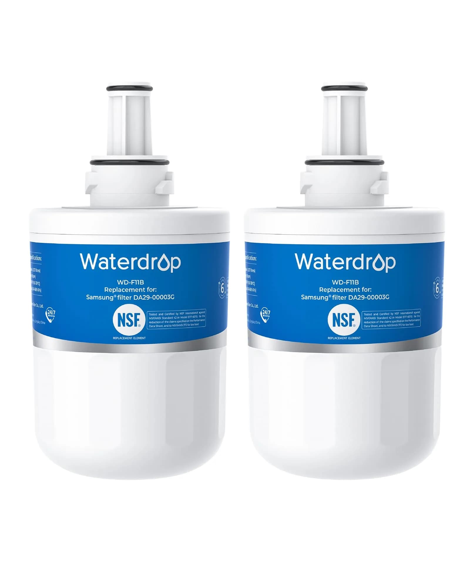 Waterdrop WD-F11B Refrigerator Water Filter 2-Pack | NSF Certified for Chlorine Reduction & Lead-Free - main product image