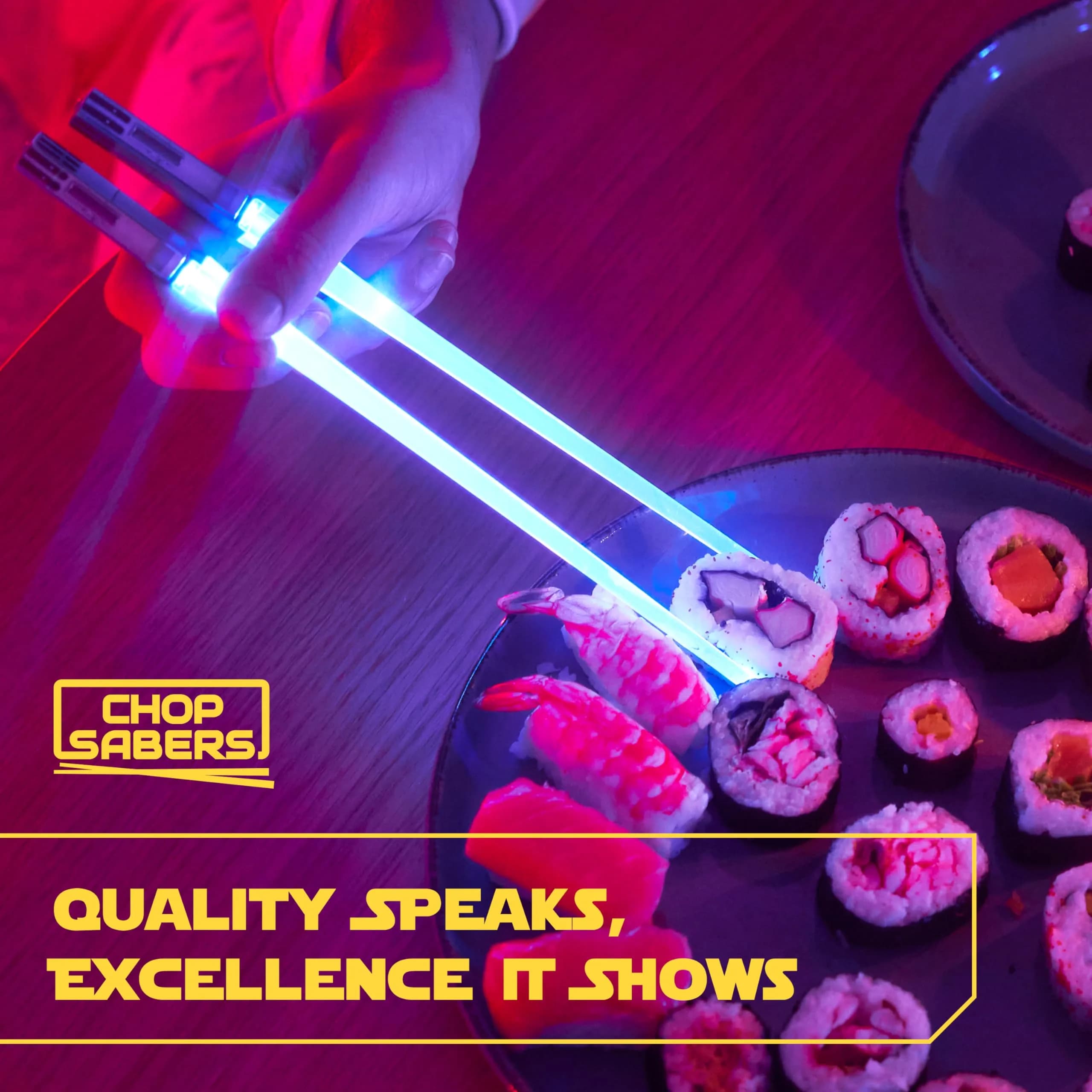ChopSabers Lightsaber LED Chopsticks, Blue (25.4 cm / 10.25 inches) | Fun Food Wars - view 3