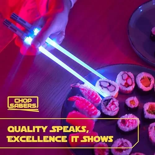 ChopSabers Lightsaber LED Chopsticks, Blue (25.4 cm / 10.25 inches) | Fun Food Wars thumbnail 3