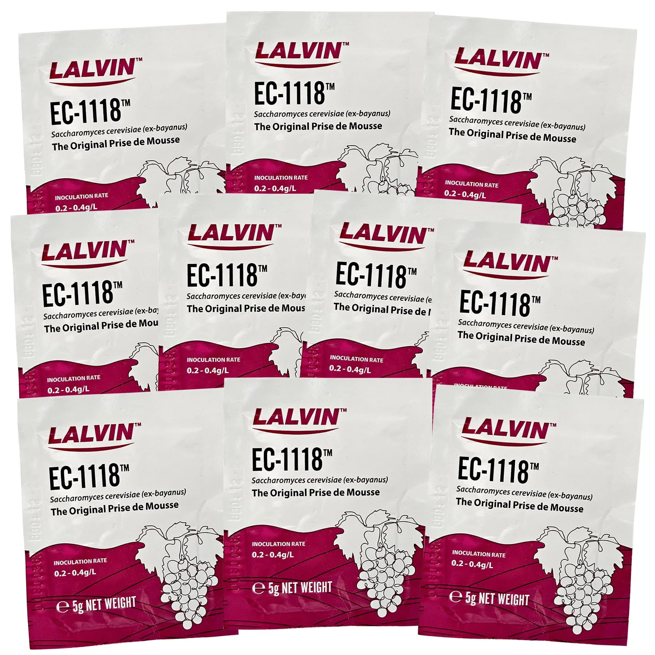 Lalvin EC-1118 Champagne Yeast 5g Sachet | Suitable for Sparkling & Late Harvest Wines — White