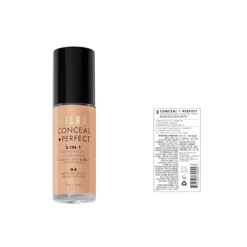 Milani Conceal + Perfect 2-in-1 Foundation + Concealer Makeup Medium Beige 30ml (1 Fl Oz) | Water-Resistant Full Coverage thumbnail 6
