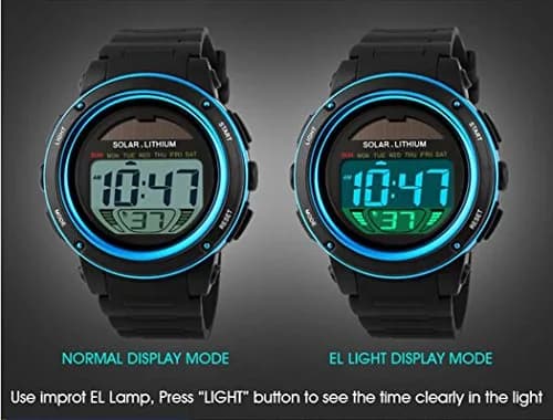 MASTOP Solar Watch Black LED Digital Military Waterproof Sports Watch 40mm (1.57in) thumbnail 4