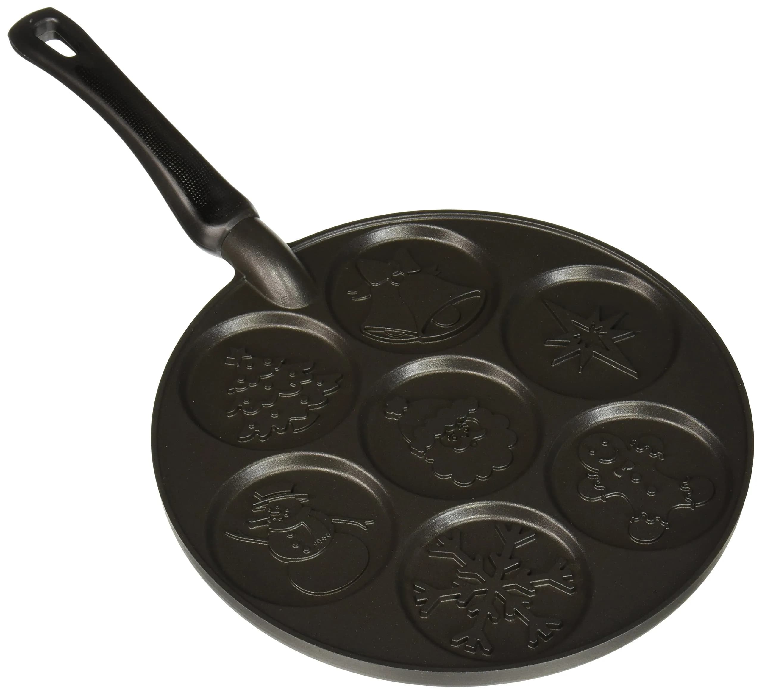 Nordic Ware Holiday Pancake Pan, Black 0.6 cup | Festive Christmas Shapes for Pancake Fun