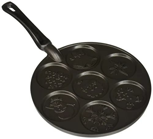 Nordic Ware Holiday Pancake Pan, Black 0.6 cup | Festive Christmas Shapes for Pancake Fun thumbnail 1
